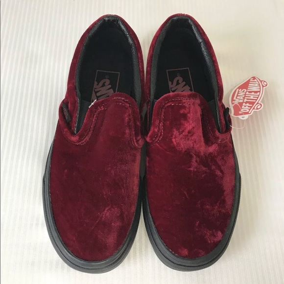 Vans Classic Slip-On Velvet Oxblood Sneakers NWB - Picture 4 of 7